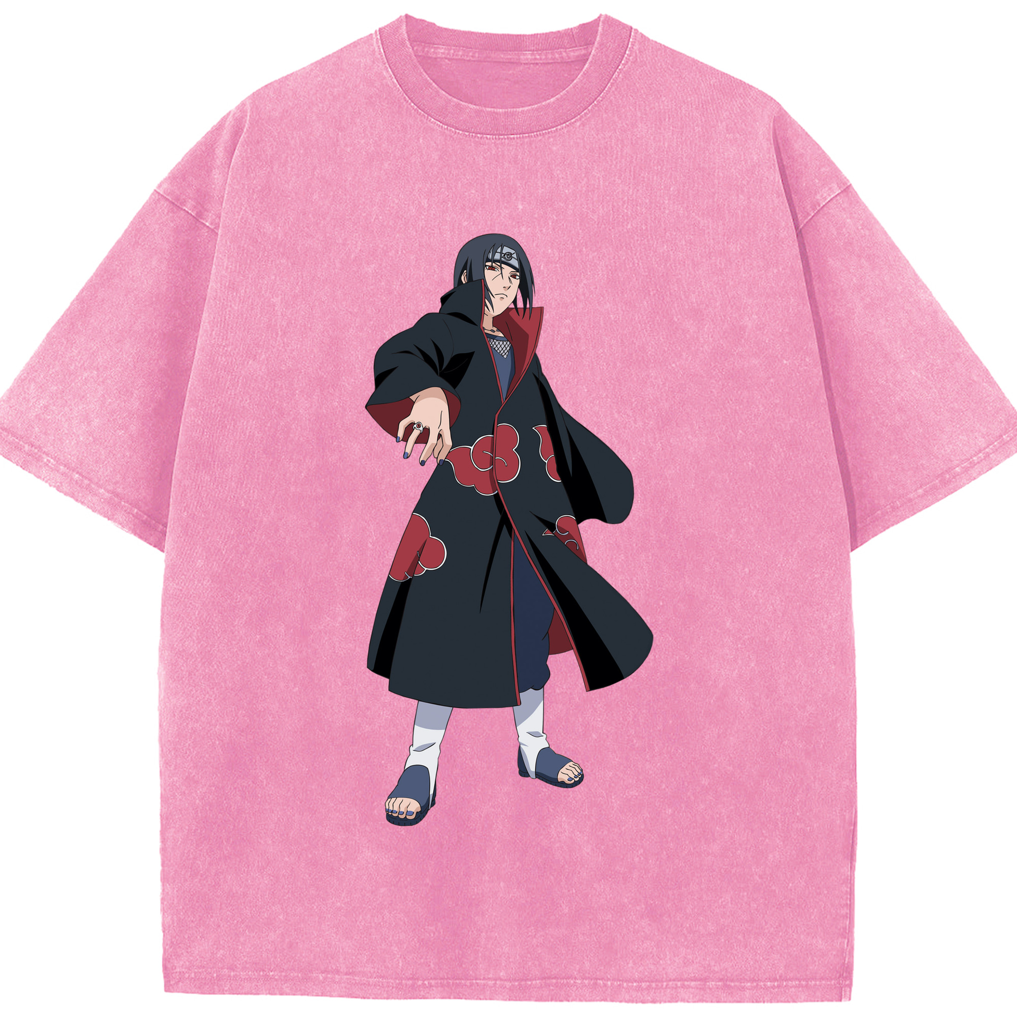 （画像用） NARUTO -ナルト- うちは イタチ Uchiha Itachi 綿100% ヴィンテージ風 半袖Tシャツ（フロントプリント）